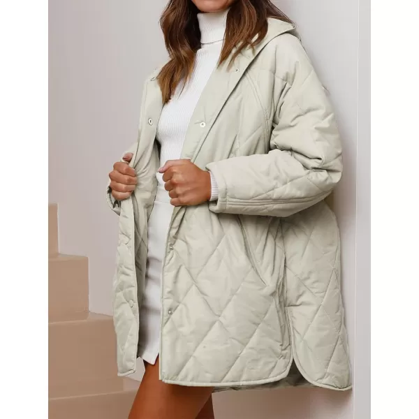 Gihuo Women's Quilted Jacket Oversized Long Winter Warm Coats Lightweight Hooded Padded Jackets