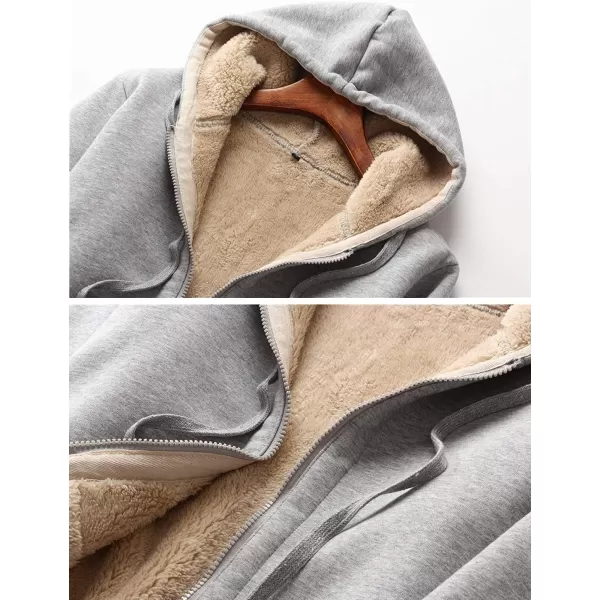 Gihuo Women's Sherpa Fleece Lined Hoodie Zip Up Hooded Sweatshirt Jacket