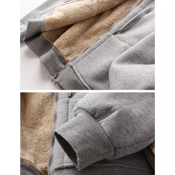 Gihuo Women's Sherpa Fleece Lined Hoodie Zip Up Hooded Sweatshirt Jacket