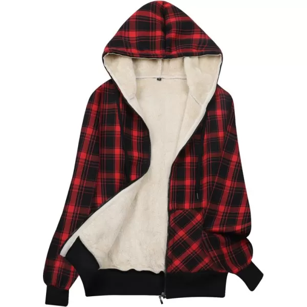 Gihuo Women's Sherpa Fleece Lined Hoodie Zip Up Hooded Sweatshirt Jacket