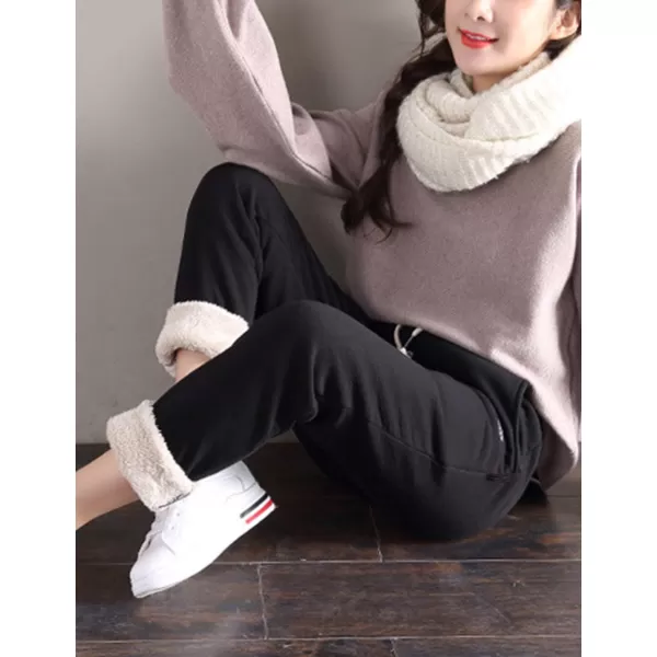 Gihuo Women's Sherpa Lined Sweatpants Winter Casual Jogger Sweat Pants
