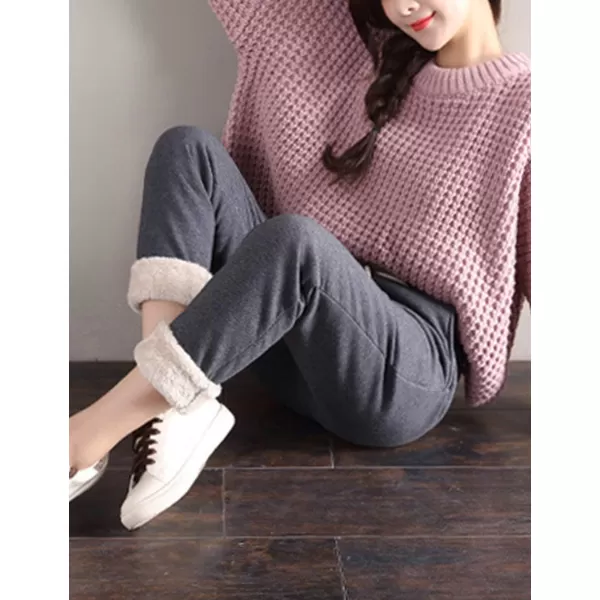 Gihuo Women's Sherpa Lined Sweatpants Winter Casual Jogger Sweat Pants