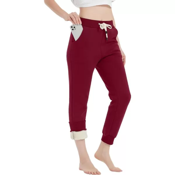 Gihuo Women's Sherpa Lined Sweatpants Winter Jogger Sweatpants