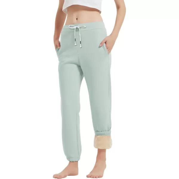 Gihuo Women's Sherpa Lined Sweatpants Winter Warm Fleece Lined Sweatpants with Pockets Fleece Jogger Pants