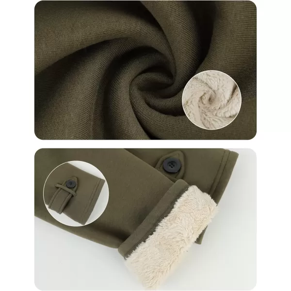 Gihuo Women's Sherpa Lined Toggle Duffle Coat Fleece Hooded Winter Warm Jacket Sweatshirt