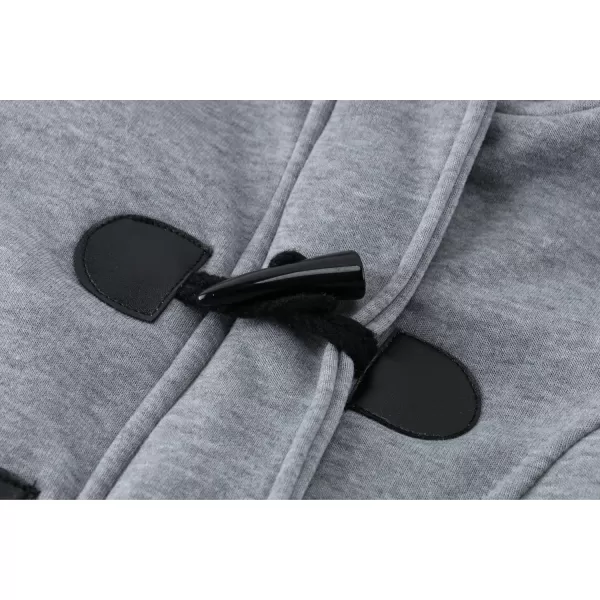 Gihuo Women's Sherpa Lined Toggle Duffle Coat Fleece Hooded Winter Warm Jacket Sweatshirt