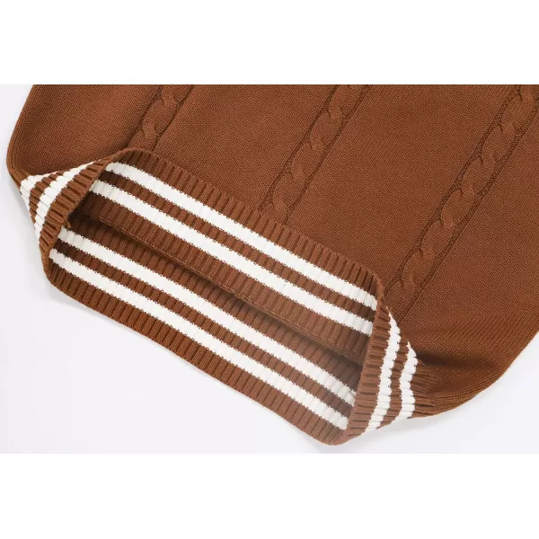 Gihuo Women's V Neck Trendy Sweater Vest Cable Knit Sleeveless Sweater Vest Houndstooth Sweater Vest