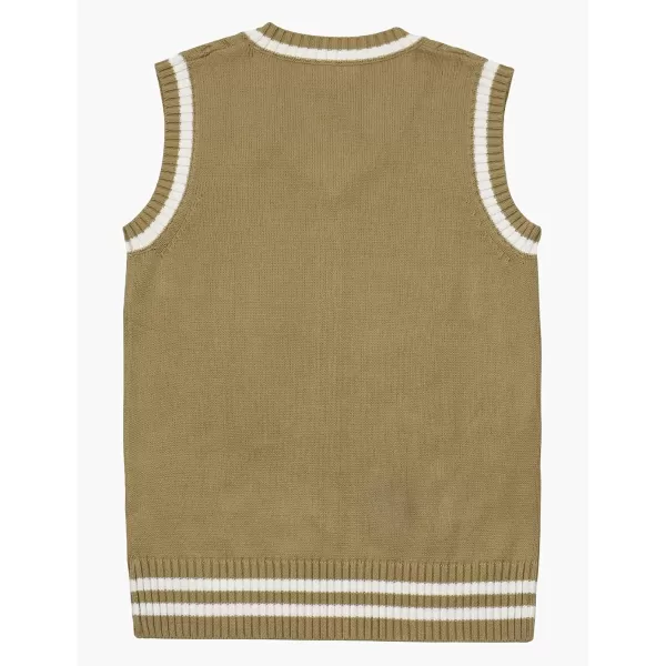 Gihuo Women's V Neck Trendy Sweater Vest Cable Knit Sleeveless Sweater Vest Houndstooth Sweater Vest