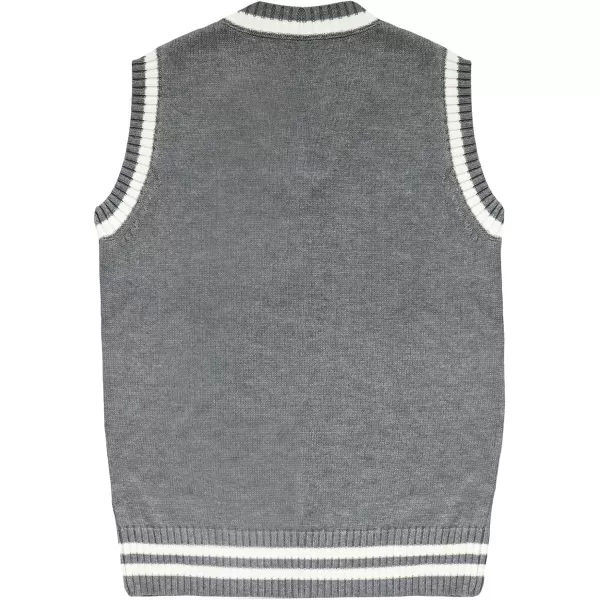 Gihuo Women's V Neck Trendy Sweater Vest Cable Knit Sleeveless Sweater Vest Houndstooth Sweater Vest