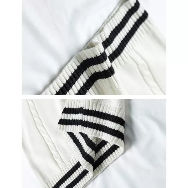 Gihuo Women's V Neck Trendy Sweater Vest Cable Knit Sleeveless Sweater Vest Houndstooth Sweater Vest