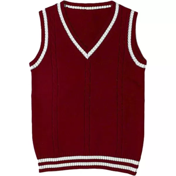 Gihuo Women's V Neck Trendy Sweater Vest Cable Knit Sleeveless Sweater Vest Houndstooth Sweater Vest