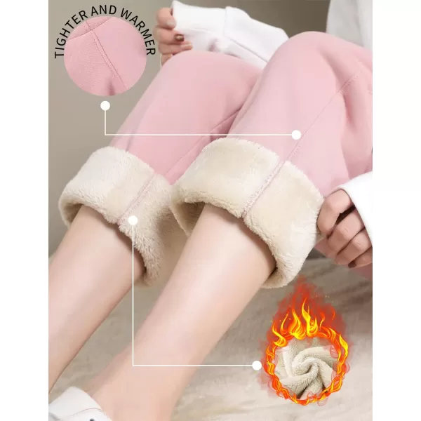 Gihuo Women's Winter Fleece Pants Sherpa Lined Sweatpants Active Running Jogger Pants
