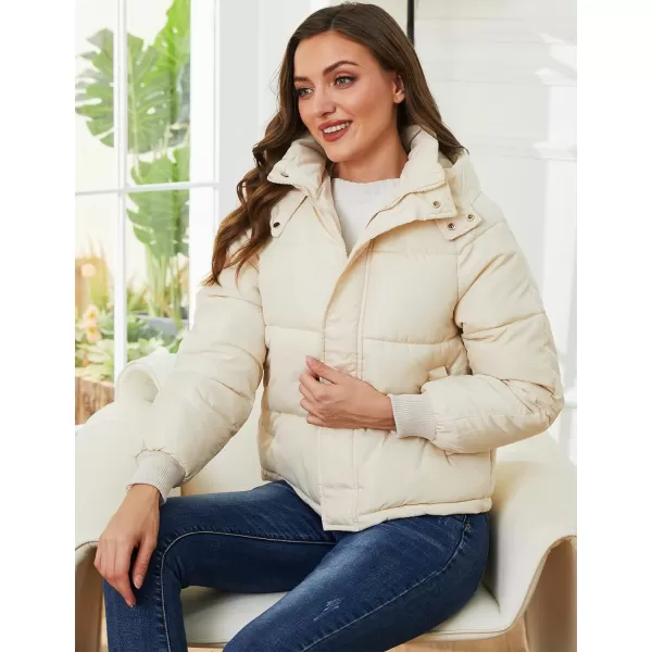 Gihuo Women's Winter Puffer Jacket Hooded Zip Up Quilted Jackets Warm Oversized Padded Coat