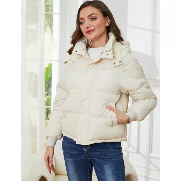 Gihuo Women's Winter Puffer Jacket Hooded Zip Up Quilted Jackets Warm Oversized Padded Coat