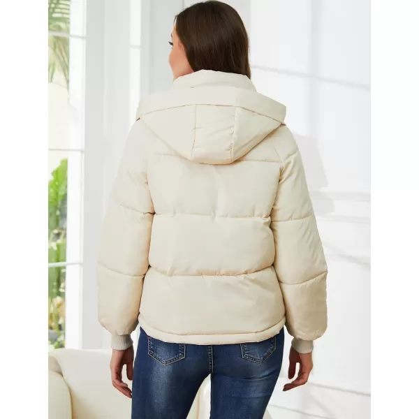 Gihuo Women's Winter Puffer Jacket Hooded Zip Up Quilted Jackets Warm Oversized Padded Coat