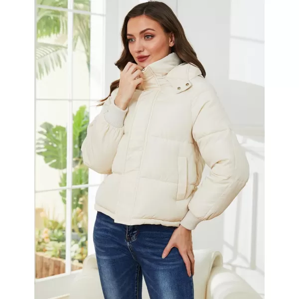 Gihuo Women's Winter Puffer Jacket Hooded Zip Up Quilted Jackets Warm Oversized Padded Coat