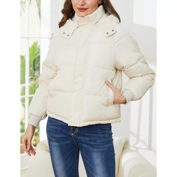 Gihuo Women's Winter Puffer Jacket Hooded Zip Up Quilted Jackets Warm Oversized Padded Coat