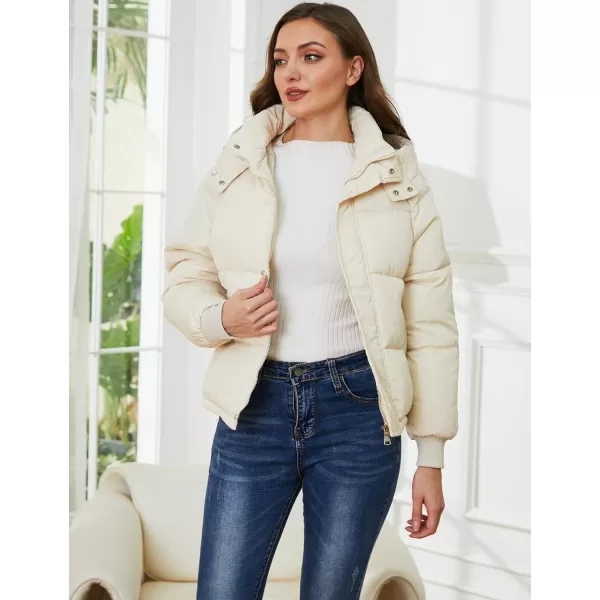 Gihuo Women's Winter Puffer Jacket Hooded Zip Up Quilted Jackets Warm Oversized Padded Coat