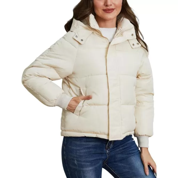 Gihuo Women's Winter Puffer Jacket Hooded Zip Up Quilted Jackets Warm Oversized Padded Coat