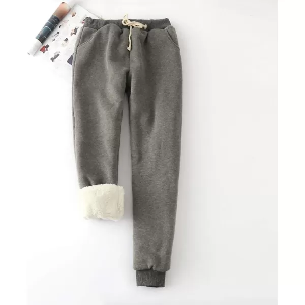 Gihuo Women's Winter Warm Fleece Pants Sherpa Lined Sweatpants Jogger Track Pants
