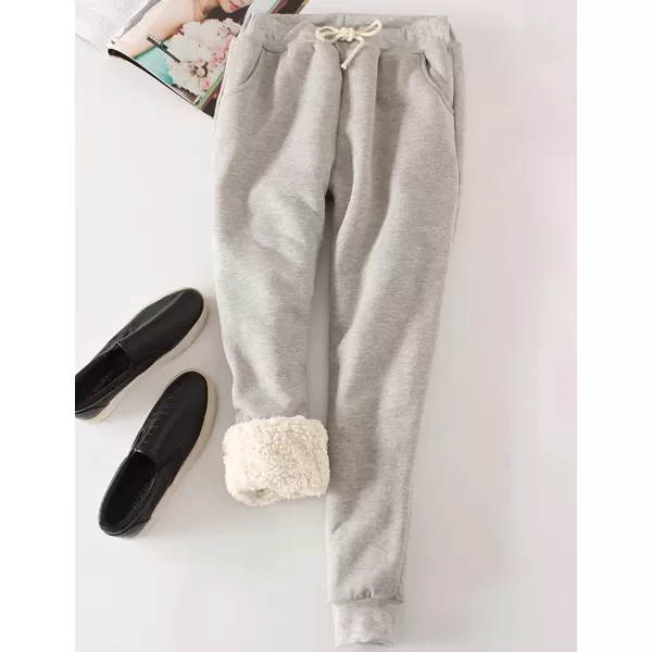 Gihuo Women's Winter Warm Fleece Pants Sherpa Lined Sweatpants Jogger Track Pants