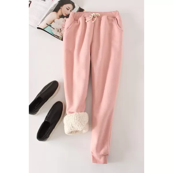 Gihuo Women's Winter Warm Fleece Pants Sherpa Lined Sweatpants Jogger Track Pants