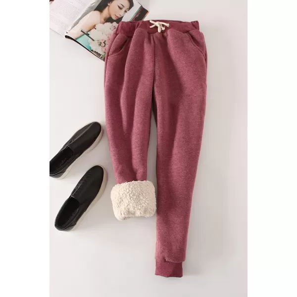 Gihuo Women's Winter Warm Fleece Pants Sherpa Lined Sweatpants Jogger Track Pants