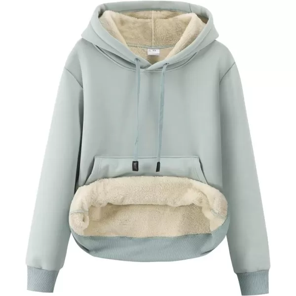 Gihuo Women's Winter Warm Hoodie Sherpa Fleece Lined Pullover Hoodie Hooded Sweatshirt