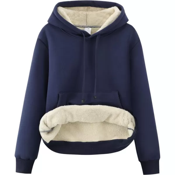 Gihuo Women's Winter Warm Hoodie Sherpa Fleece Lined Pullover Hoodie Hooded Sweatshirt