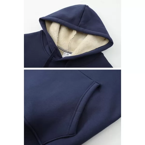Gihuo Women's Winter Warm Hoodie Sherpa Fleece Lined Pullover Hoodie Hooded Sweatshirt
