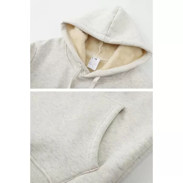Gihuo Women's Winter Warm Hoodie Sherpa Fleece Lined Pullover Hoodie Hooded Sweatshirt