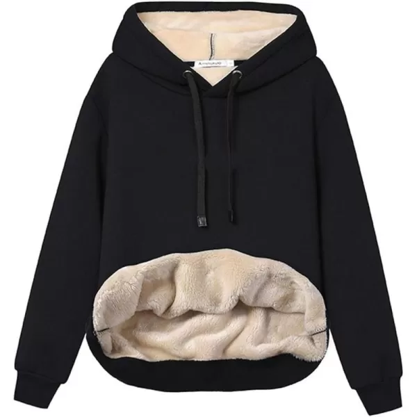 Gihuo Women's Winter Warm Hoodie Sherpa Fleece Lined Pullover Hoodie Hooded Sweatshirt