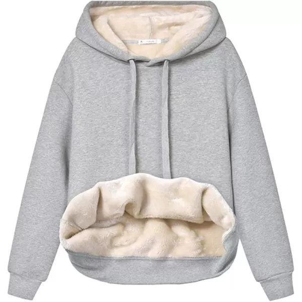 Gihuo Women's Winter Warm Hoodie Sherpa Fleece Lined Pullover Hoodie Hooded Sweatshirt