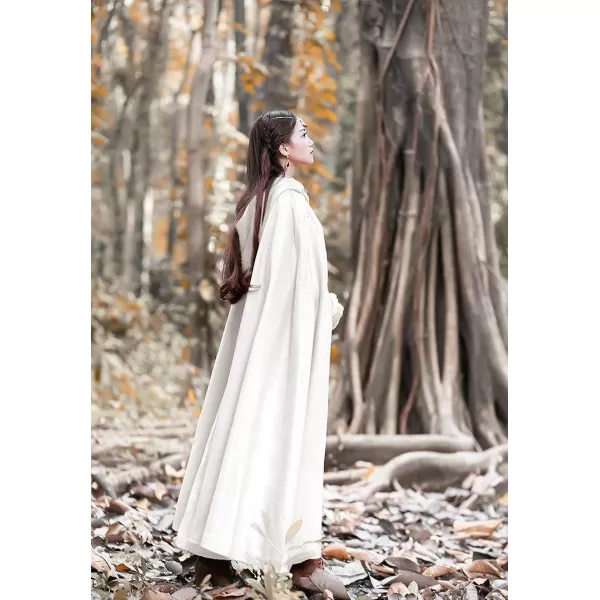 Gihuo Women's Wool Blend Hooded Cape Poncho Maxi Cloak Coat