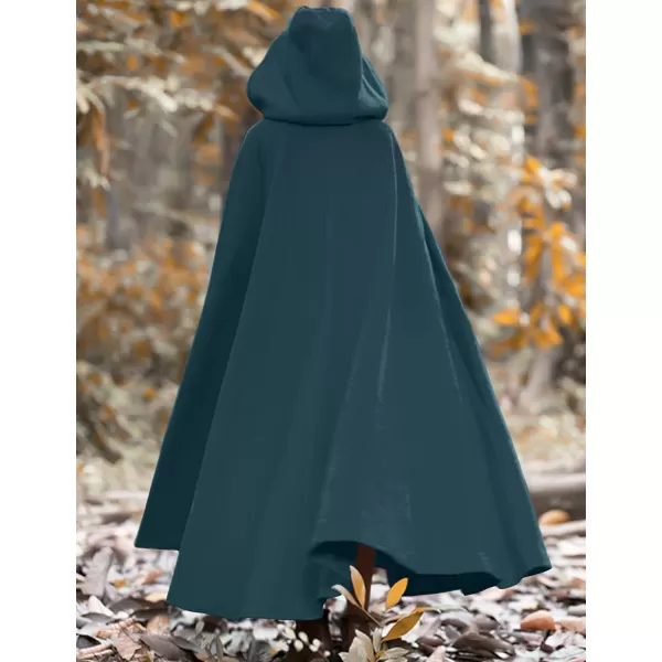Gihuo Women's Wool Blend Hooded Cape Poncho Maxi Cloak Coat