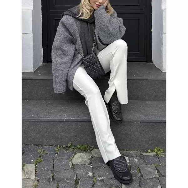 Gihuo Women's Oversized Wool Blend Jackets Button Down Casual Varsity Jacket with Pockets 2023