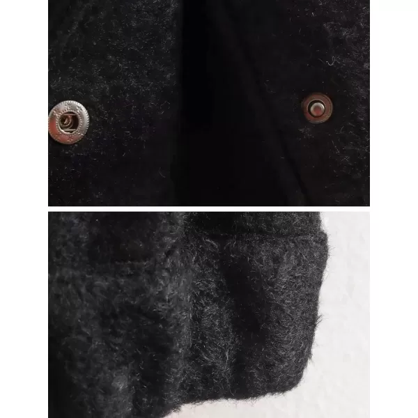 Gihuo Women's Oversized Wool Blend Jackets Button Down Casual Varsity Jacket with Pockets 2023