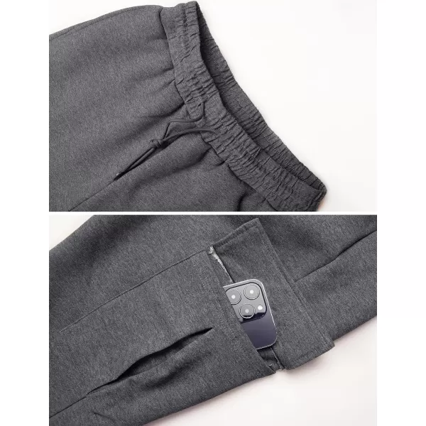 Gihuo Men's Fleece Pants Winter Sherpa Lined Sweatpants Thick Joggers Pants Open Bottom Track Pants