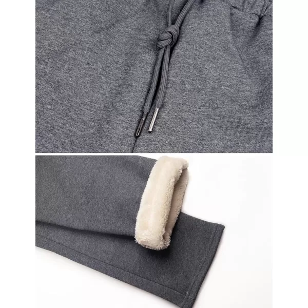 Gihuo Men's Fleece Pants Winter Sherpa Lined Sweatpants Thick Joggers Pants Open Bottom Track Pants