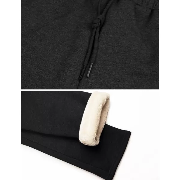 Gihuo Men's Fleece Pants Winter Sherpa Lined Sweatpants Thick Joggers Pants Open Bottom Track Pants