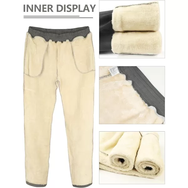 Gihuo Men's Fleece Pants Winter Sherpa Lined Sweatpants Thick Joggers Pants Open Bottom Track Pants