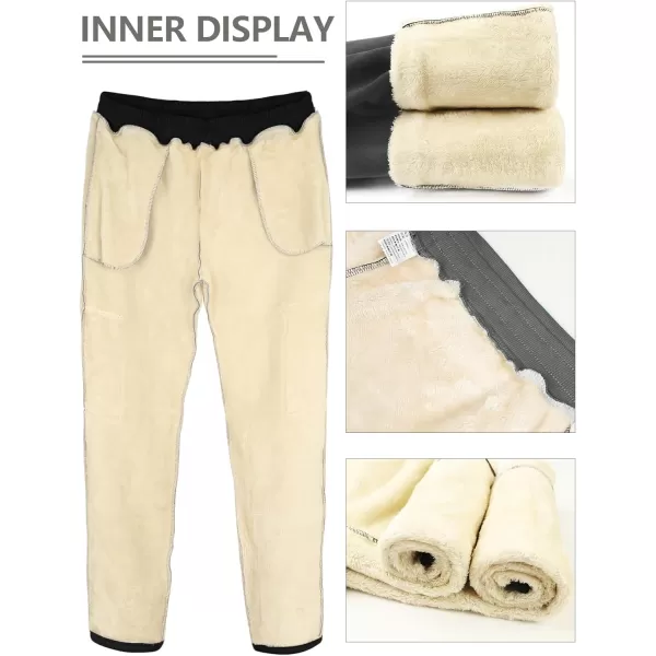 Gihuo Men's Fleece Pants Winter Sherpa Lined Sweatpants Thick Joggers Pants Open Bottom Track Pants