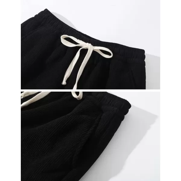 Gihuo Men's Winter Sherpa Lined Corduroy Sweatpants Comfy Athletic Pants