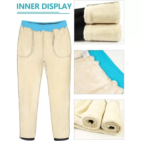 Gihuo Men's Warm Fleece Sweatpants Sherpa Lined Pants Active Joggers Track Pants Drawstring Contrast Pants