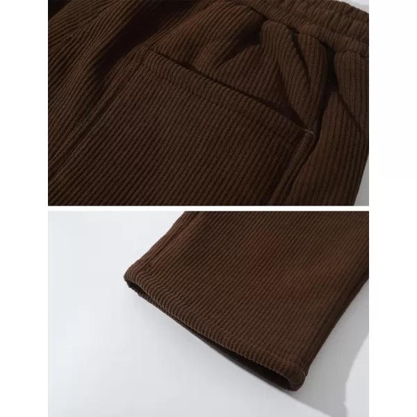 Gihuo Men's Winter Sherpa Lined Corduroy Sweatpants Comfy Athletic Pants
