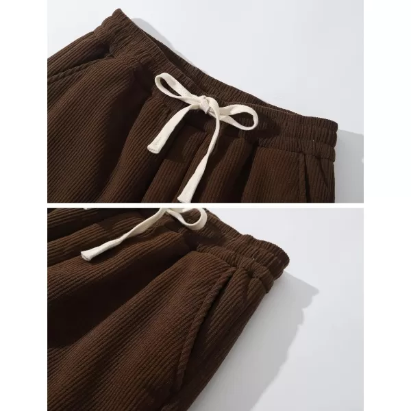 Gihuo Men's Winter Sherpa Lined Corduroy Sweatpants Comfy Athletic Pants