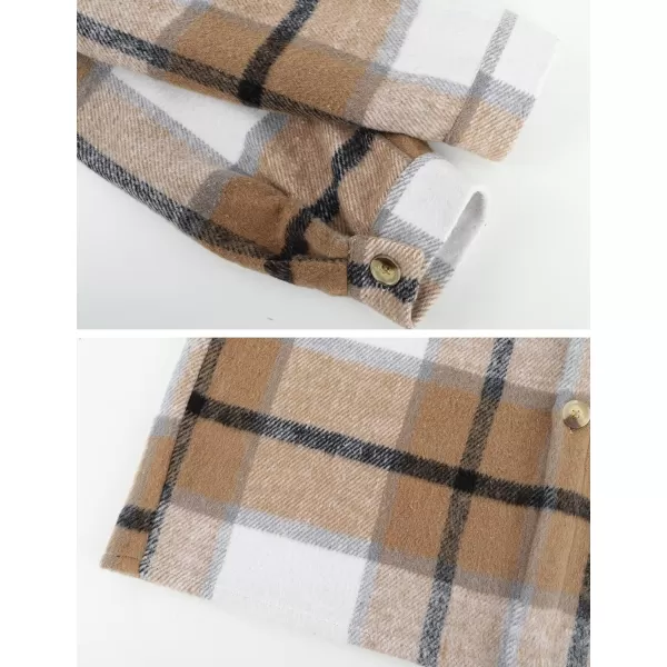 Gihuo Men's Plaid Shacket Jacket Casual Loose Long Sleeve Button Down Flannel Shirt