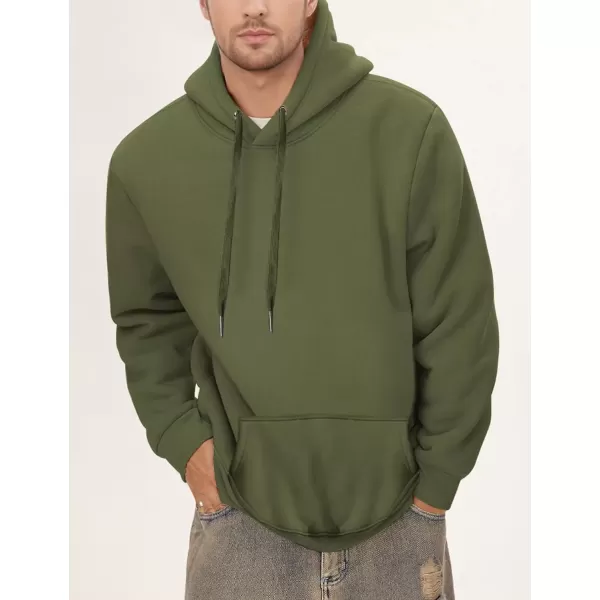 imageGihuo Mens Warm Crewneck Sherpa Lined Fleece Sweatshirt Pullover Tops02 Army