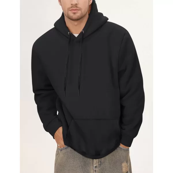 imageGihuo Mens Warm Crewneck Sherpa Lined Fleece Sweatshirt Pullover Tops02 Black