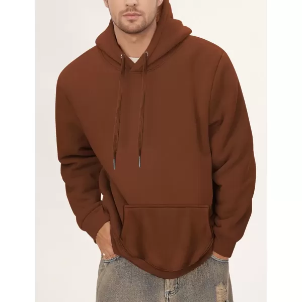 imageGihuo Mens Warm Crewneck Sherpa Lined Fleece Sweatshirt Pullover Tops02 Brown